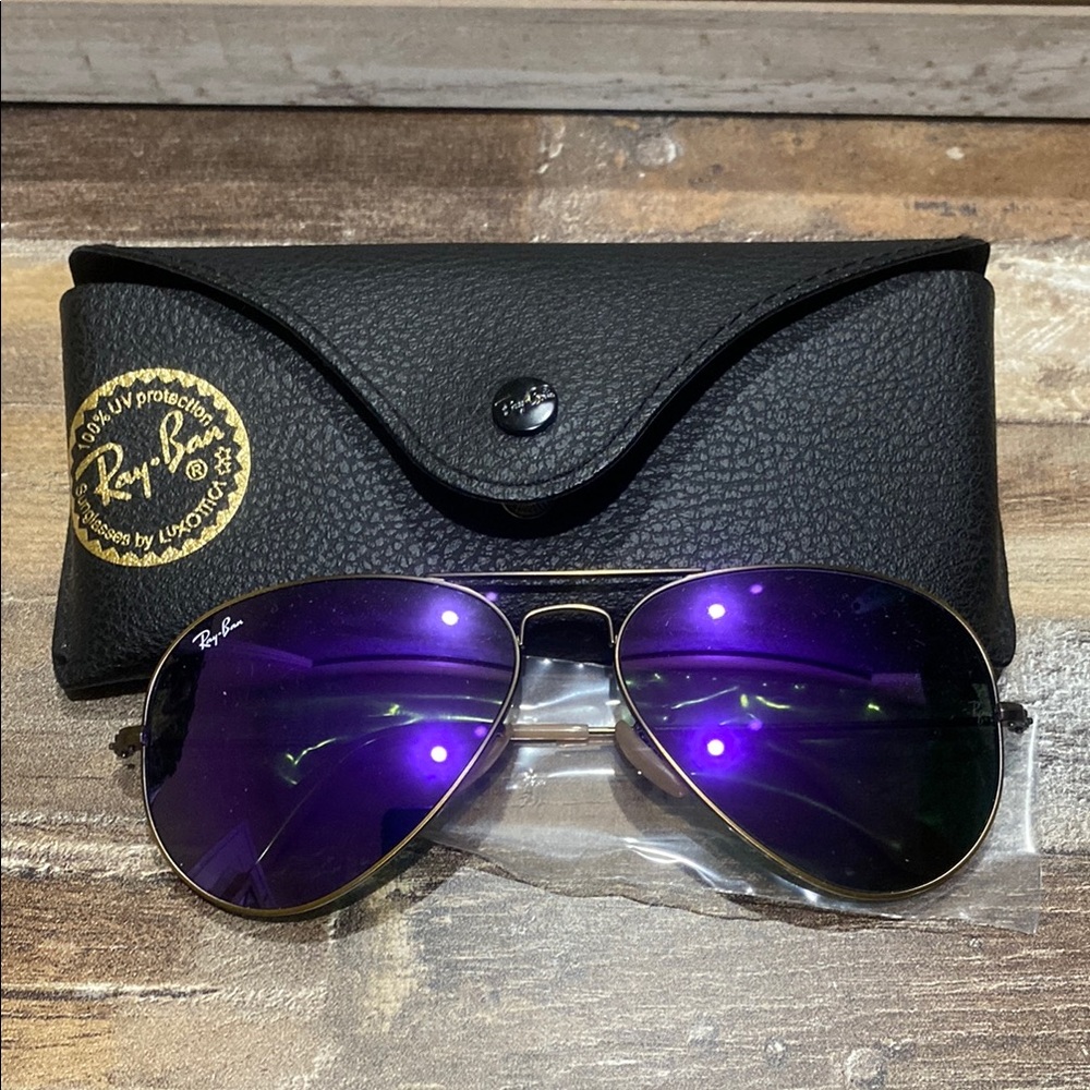 Ray-Ban Purple Aviator Sunglasses new - Picture 1 of 3